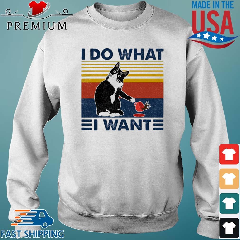 Cat I Do What I Want Vintage Shirt Sweater trang