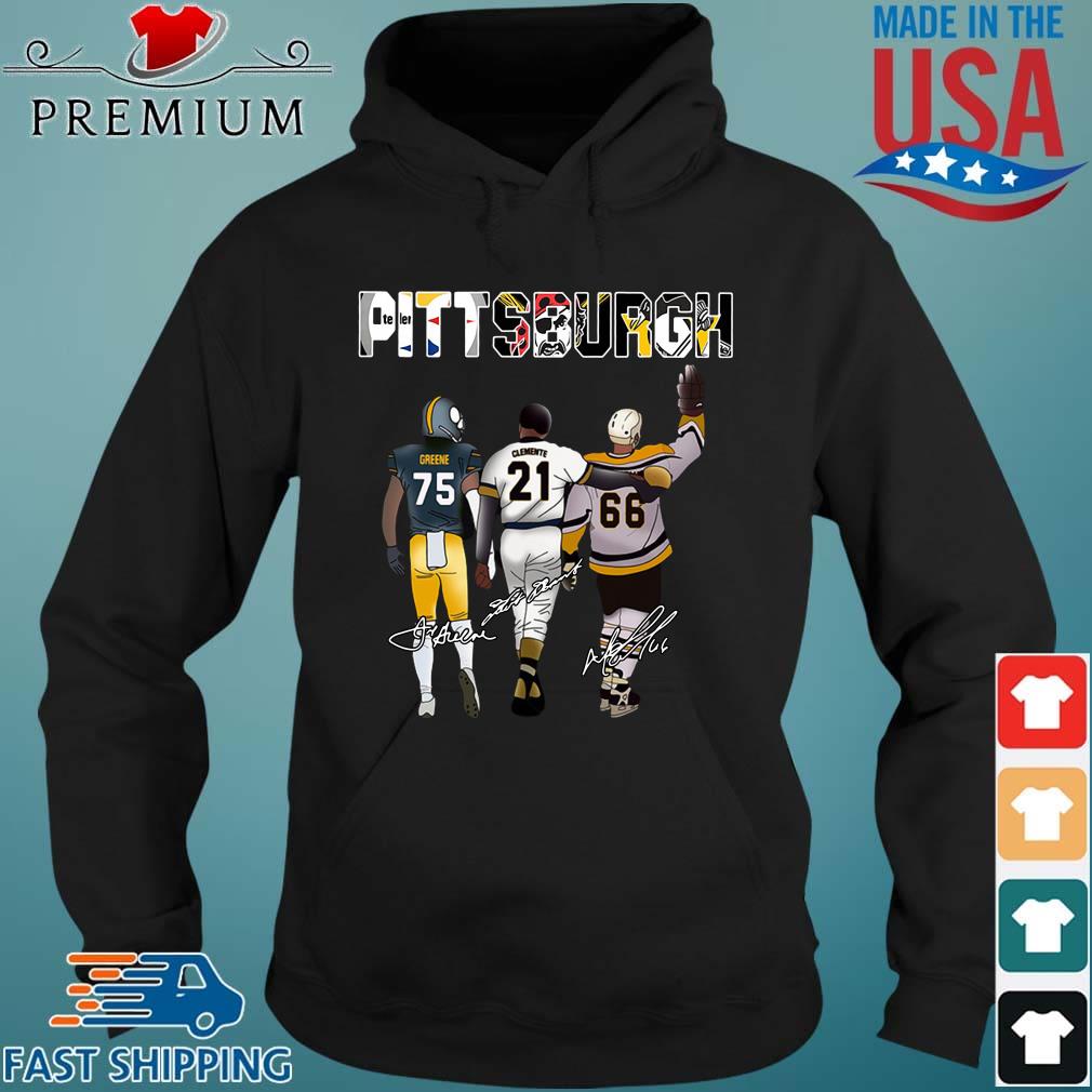 Pittsburgh Kevin Greene Roberto Clemente Mario Lemieux signature s Hoodie den