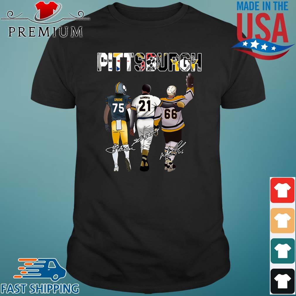 Pittsburgh Kevin Greene Roberto Clemente Mario Lemieux signature shirt