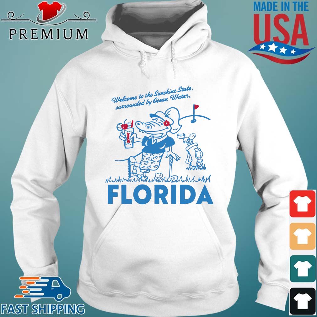 Sonic Welcome To The Sunshine State Surrounded By Ocean Water Florida Shirt Hoodie trang