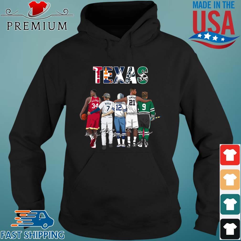 Texas Sports Olajuwon Biggio Roger Staubach Tim Duncan Signatures Shirt Hoodie den