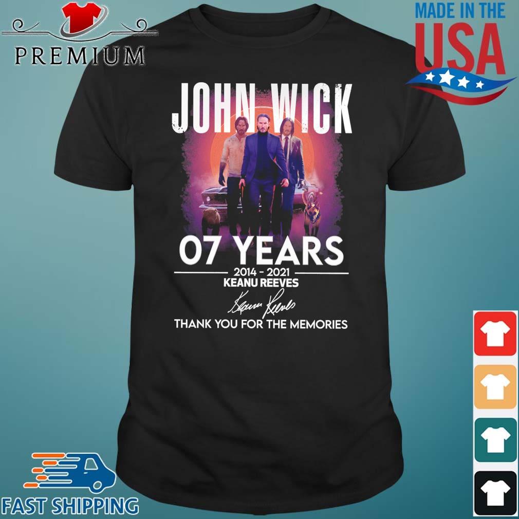 John Wick 07 Years 2014 2021 Keanu Reeves Signature Thank You Shirt