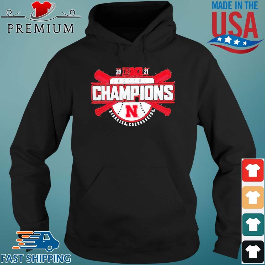 Funny Nebraska Huskers 2021 Big Ten Baseball Champions Shirt Hoodie den