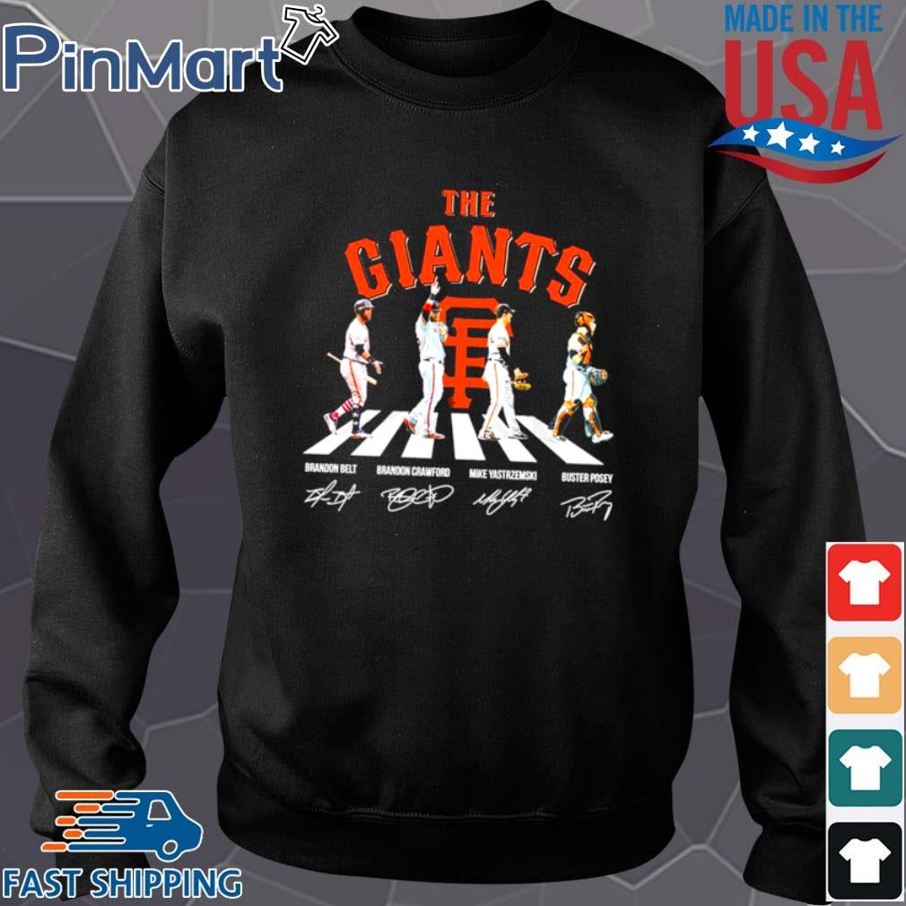 The giants abbey road brandon belt and brandon crawford and mike  yastrzemski and buster posey shirt - Kingteeshop