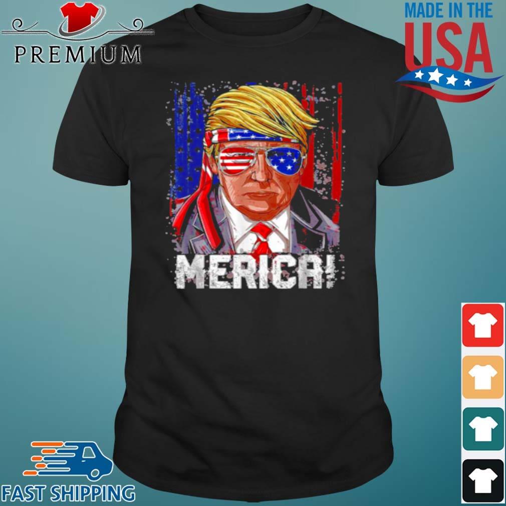 Trump 4th Of July Merica American Flag Shirt