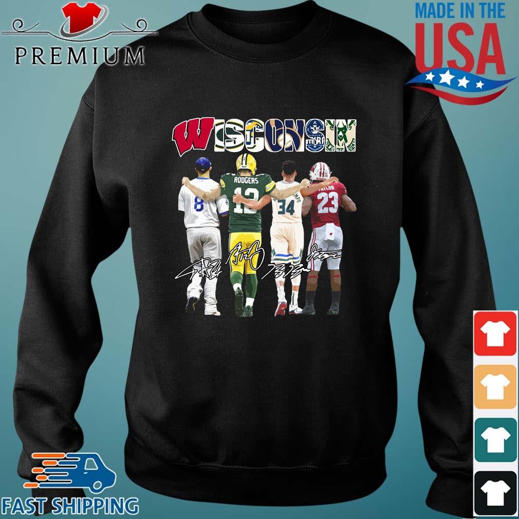 Wisconsin Sports Wisconsin Badgers Marquette Golden Eagles Milwaukee  Brewers Milwaukee Admirals Milwaukee Bucks Signatures Shirt, hoodie, sweater,  long sleeve and tank top