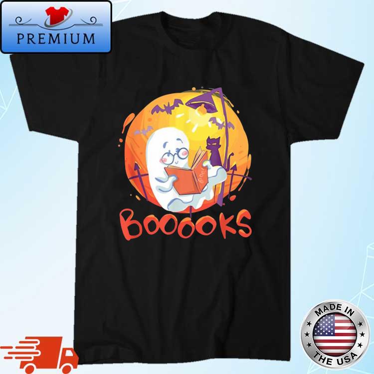 Booooks Ghost Halloween Book Lover Library Reading Shirt