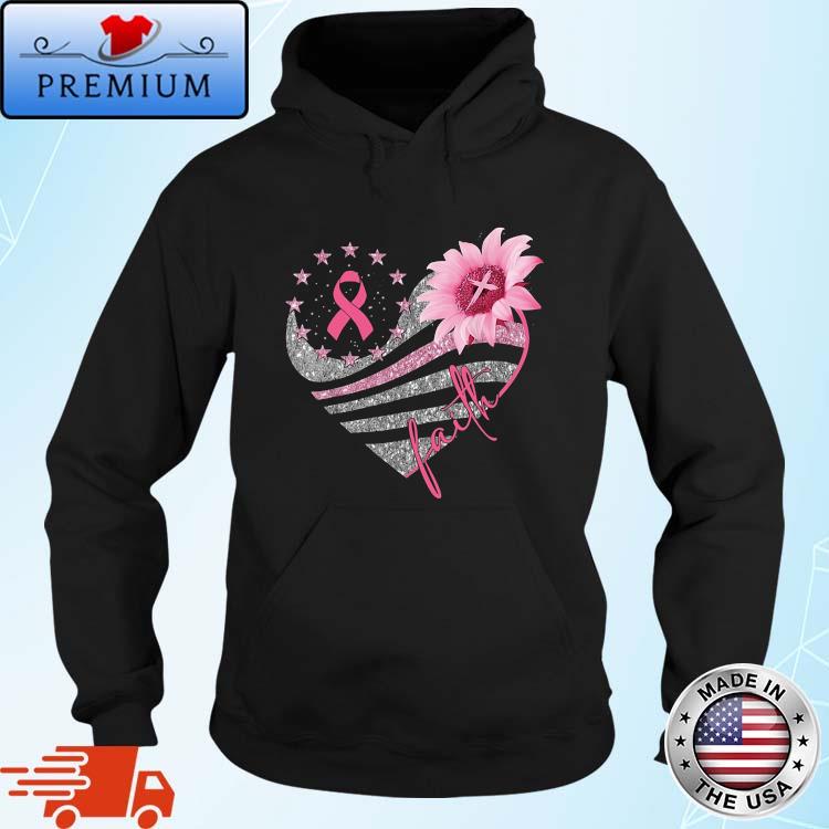 Breast Cancer Awareness Heart Flower Faith Shirt Hoodie