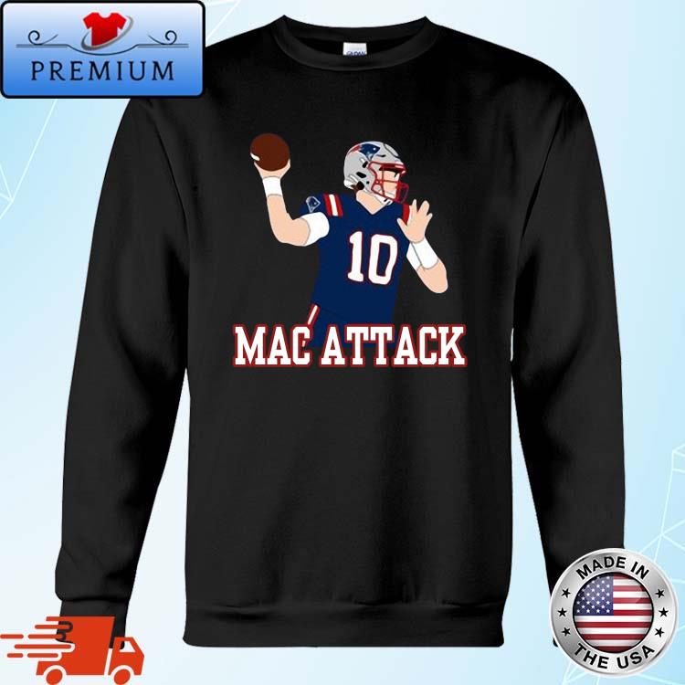 New England Patriots Mac Jones Mac Attack Logo Hooded Sweatshirt