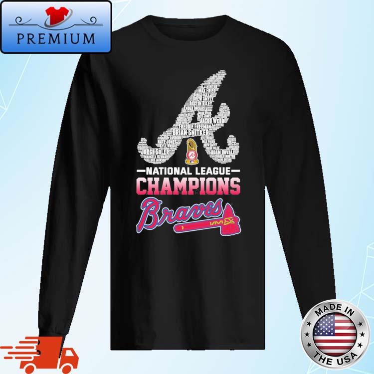 ATLANTA BRAVES PLAYER NAME NATIONAL LEAGUE CHAMPIONS s T-Shirt - TeeHex