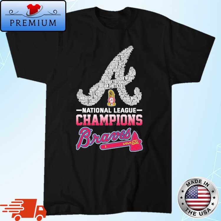 ATLANTA BRAVES PLAYER NAME NATIONAL LEAGUE CHAMPIONS s T-Shirt