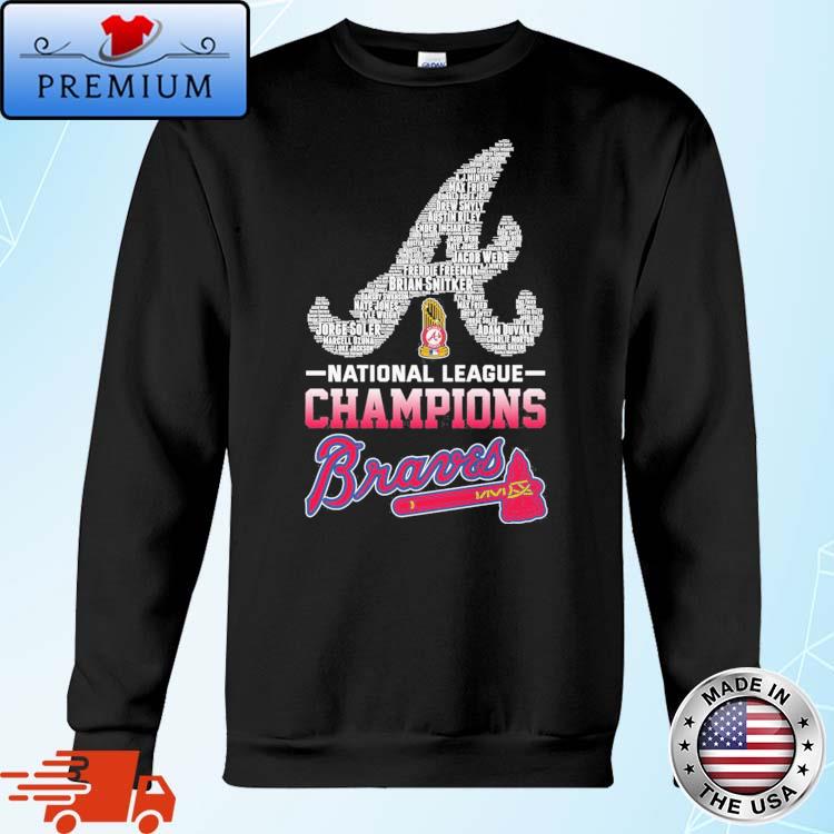 ATLANTA BRAVES PLAYER NAME NATIONAL LEAGUE CHAMPIONS s T-Shirt