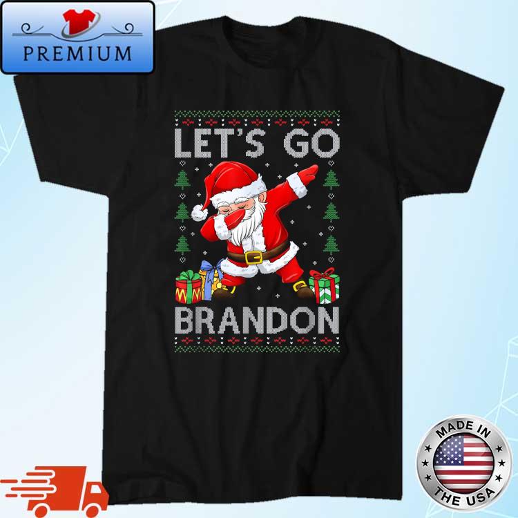 Santa Claus Dabbing Let's Go Brandon Ugly Christmas 2021 Sweater