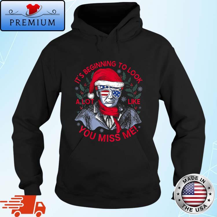 Santa Donald Trump sunglasses it's beginning to look a lot like you miss Me Christmas sweater Hoodie