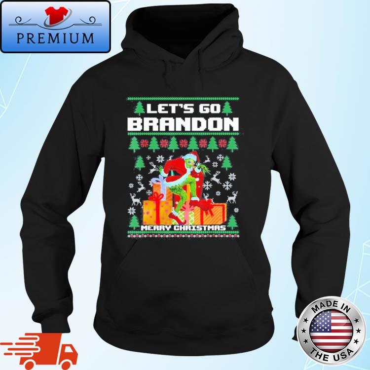 Santa Grinch Biden Merry Christmas Let’s go Branson Brandon Ugly Christmas Sweater Hoodie