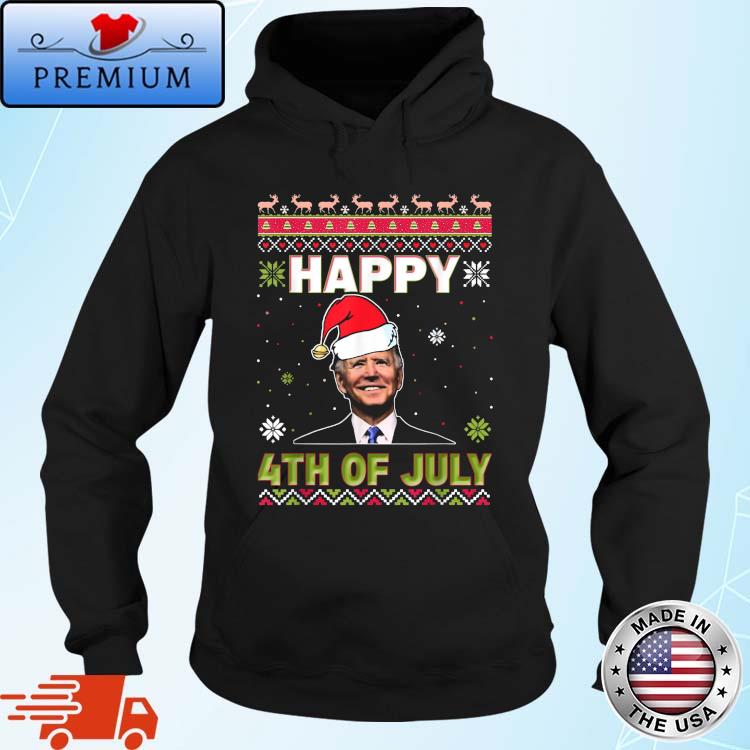 Santa Joe Biden Happy 4th Of July Ugly Christmas 2021 Sweater Hoodie