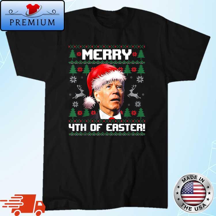 Santa Joe Biden Merry 4th of Easter Ugly Christmas 2021 Sweater