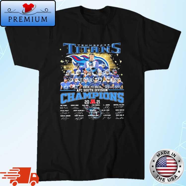 The Tennessee Titans Afc South Division Champions 2021 Signatures 2021 Shirt,  hoodie, sweater, long sleeve and tank top