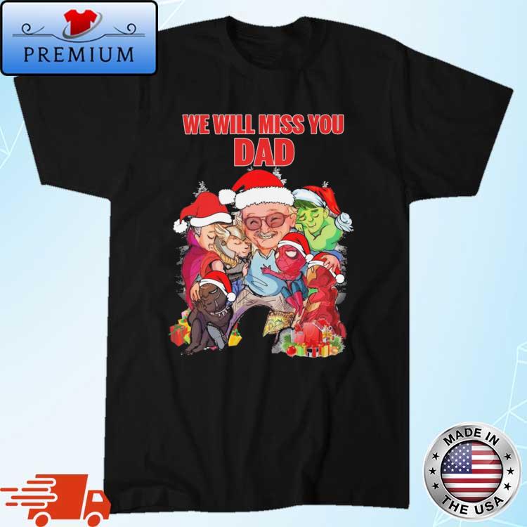 Marvel Studios We Will Miss You Dad Stan Lee Merry Christmas shirt