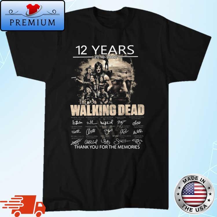 12 Years 2010 2022 The Walking Dead Signatures Thank You Shirt
