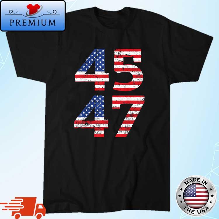 45 47 American Flag Retro Trump 2024 Costume Vintage T-Shirt