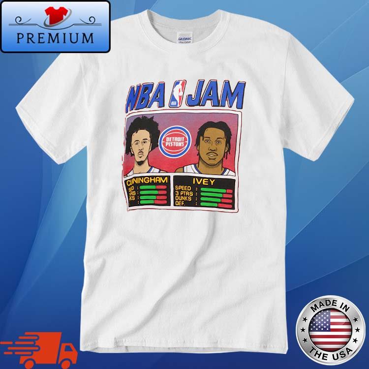 Cade Cunningham ' Jaden Ivey Detroit Pistons Homage NBA Jam Tri-Blend Shirt