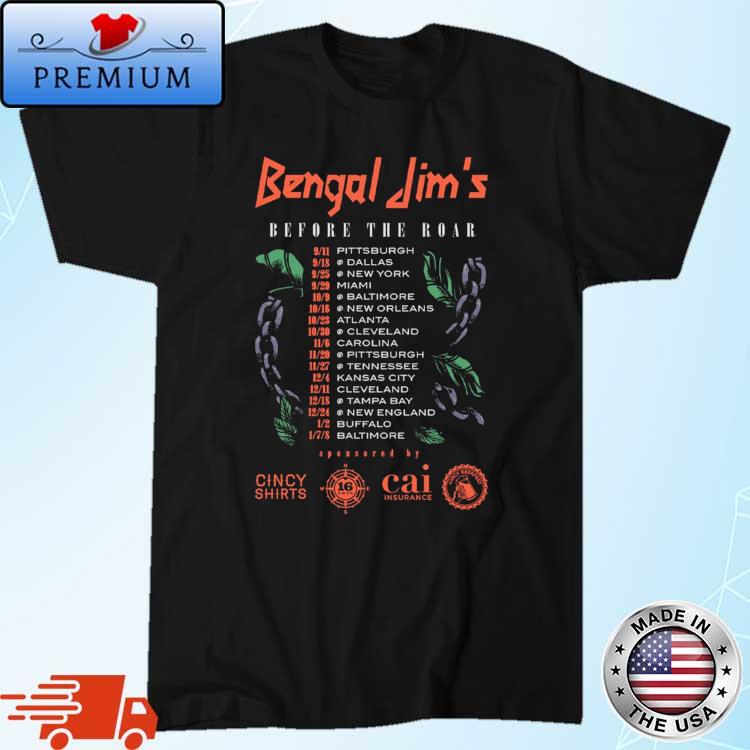 Cincinnati Bengal Jim Untamed Before The Roar Tour 2022 Shirt