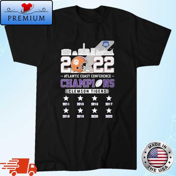 Clemson Tigers 2022 Atlantic Coast Conference Champions 2011-2022 Shirt