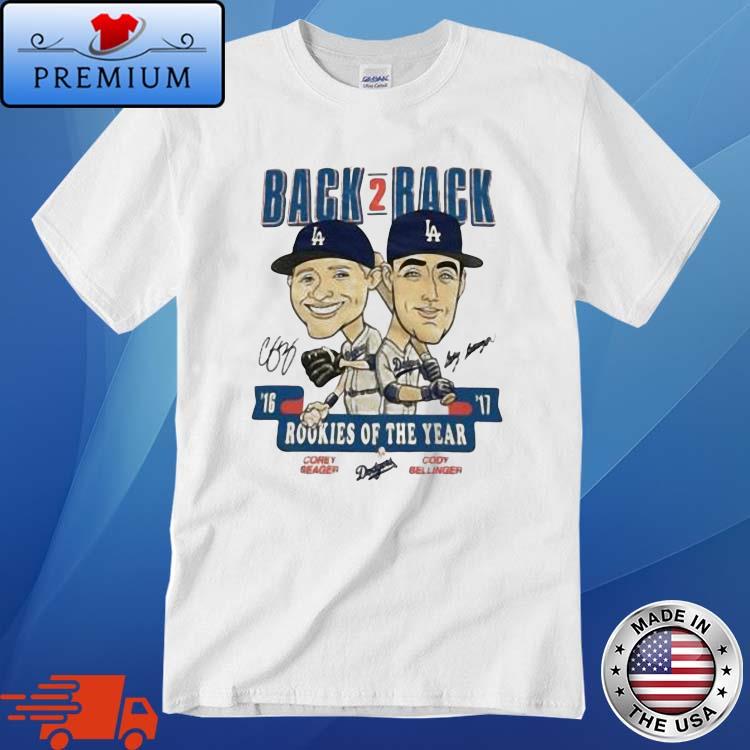 Corey Seager And Cody Bellinger Rookies Of The Year Back 2 Back Signatures Shirt