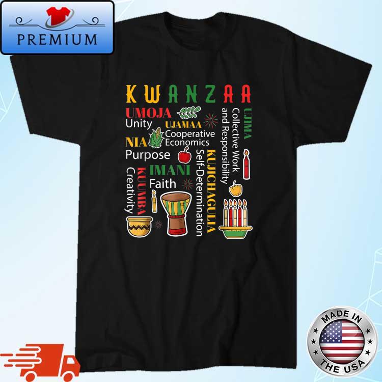 Happy Kwanzaa Drum Kinara Seven Candles Africa Celebration Shirt