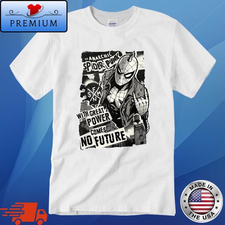 Marvel Spider-Man Anarchic Spider-Punk With Great Power Comes No Future Shirt
