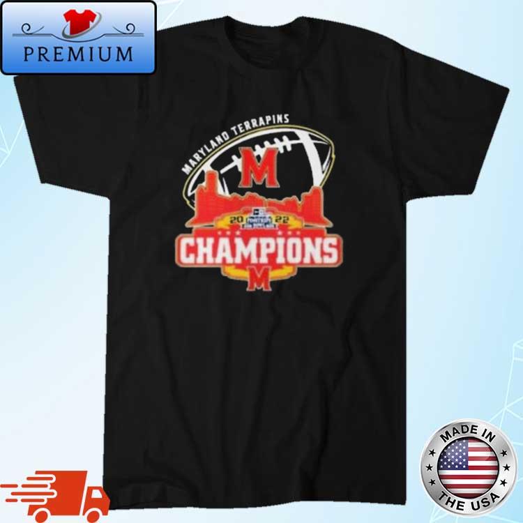 Maryland Terrapins Logo Pinstripe Bowl City 2022 Champions Shirt