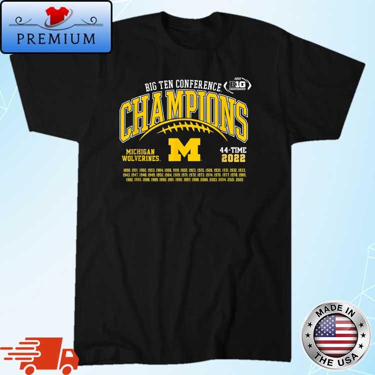 Michigan Wolverines Big Ten Champs 2022 Laces 44-Time Shirt
