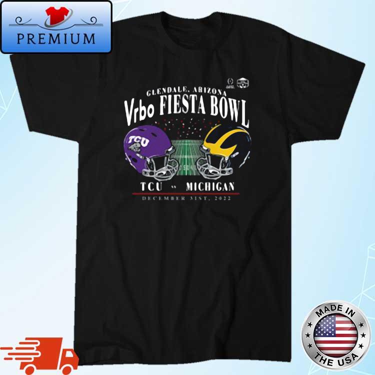 Michigan Wolverines vs TCU Horned Frogs College Football Playoff 2022 Fiesta Bowl T-Shirt