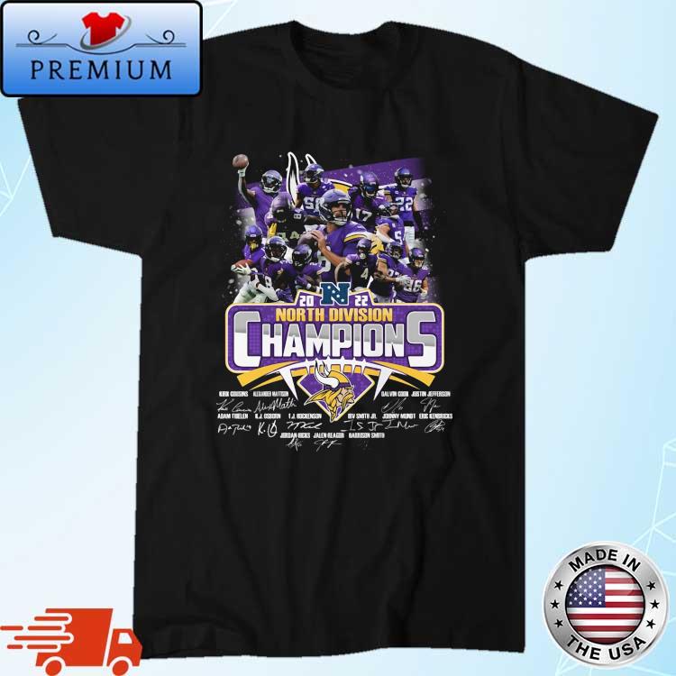 Official Minnesota Vikings 2022 North Division Champions Signatures Shirt