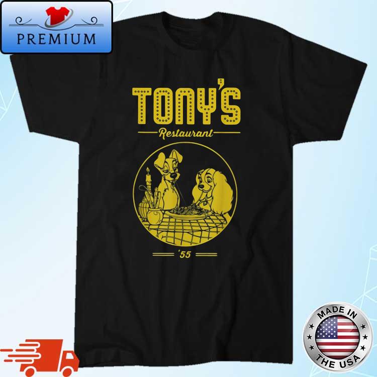 Tony's Restaurant Cartoon Lady And The Tramp Logo Shirt