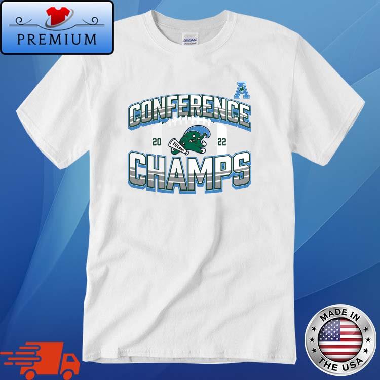 Tulane Green Wave 2022 AAC Football Conference Champions Icon Bold Shirt