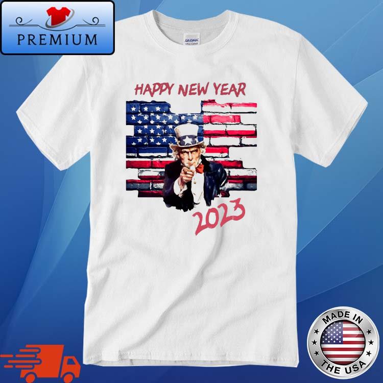 USA Flag Wall Happy New Year 2023 Shirt
