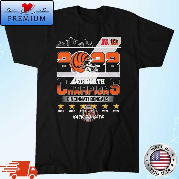 Official Cincinnati Bengals AFC North back 2 back champions 2021 2022 shirt,  hoodie, sweater, long sleeve and tank top