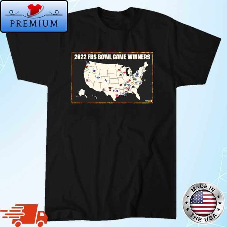 Map 2022 FBS Bowl Game Winners shirt
