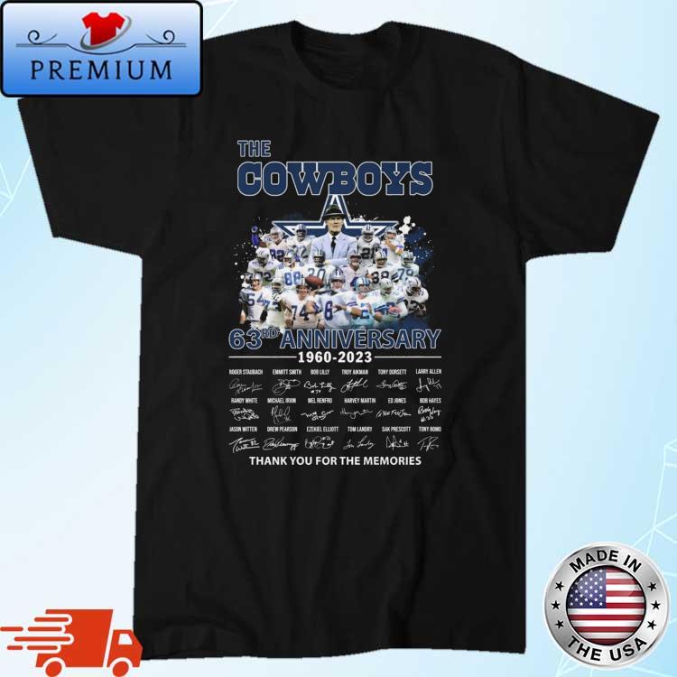 Dallas Cowboys 63rd Anniversary 1960-2023 Signatures Thank You For The  Memories Shirt, hoodie, sweater, long sleeve and tank top