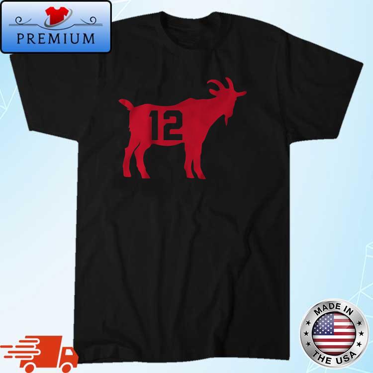 Premium 12 Tom brady the goat shirt, hoodie, sweater, long sleeve