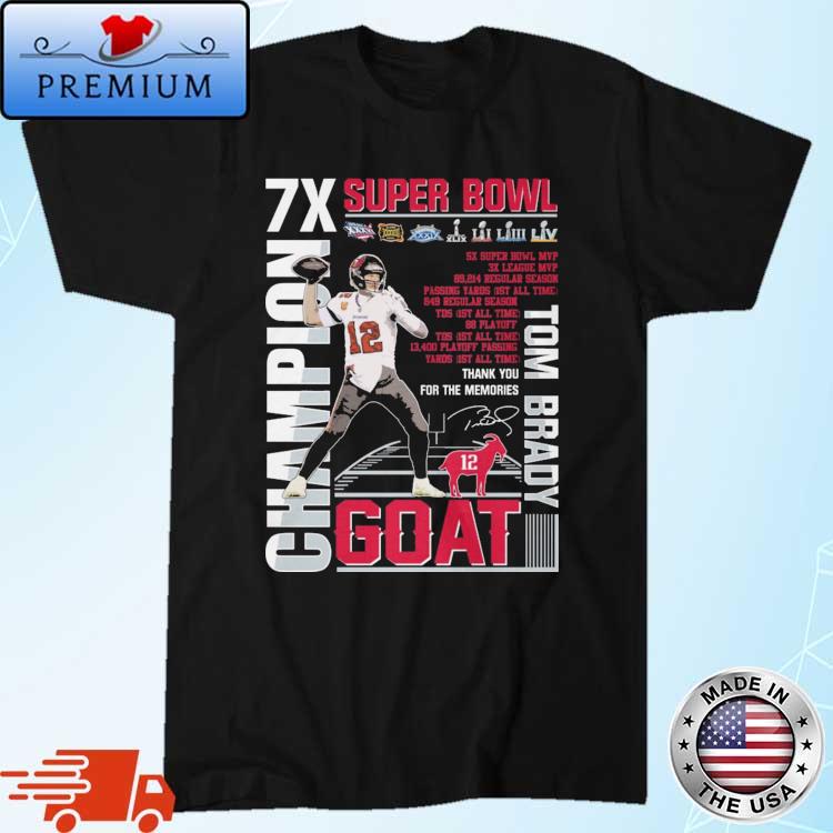 Tom Brady Goat Mvp Thank You For The Memories Signature Shirt