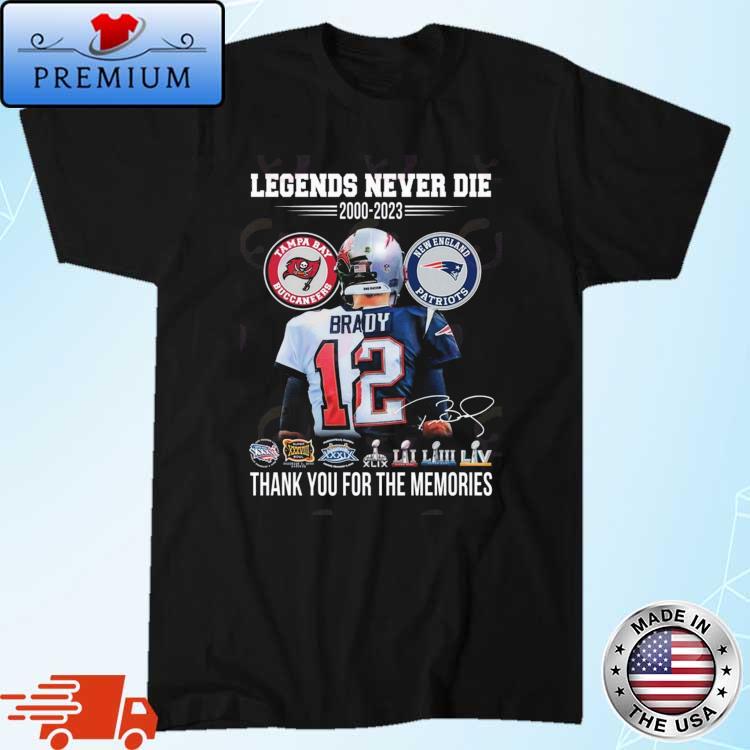 New England Patriots Tom Brady thank you for the memories signature shirt