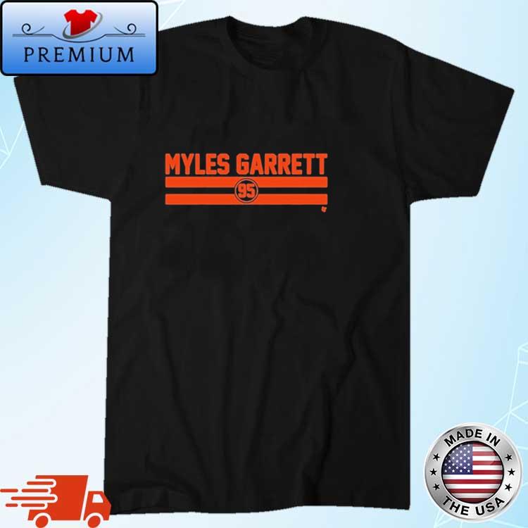 Myles Garrett Name Number Stripe Shirt, hoodie, sweater, long