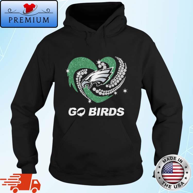 Philadelphia Eagles Go Birds Diamond Heart 2023 Shirt,Sweater, Hoodie, And  Long Sleeved, Ladies, Tank Top