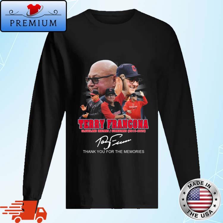 Terry Francona Cleveland Indians Guardians 2013 – 2023 Thank You For The  Memories Signature T-Shirt 