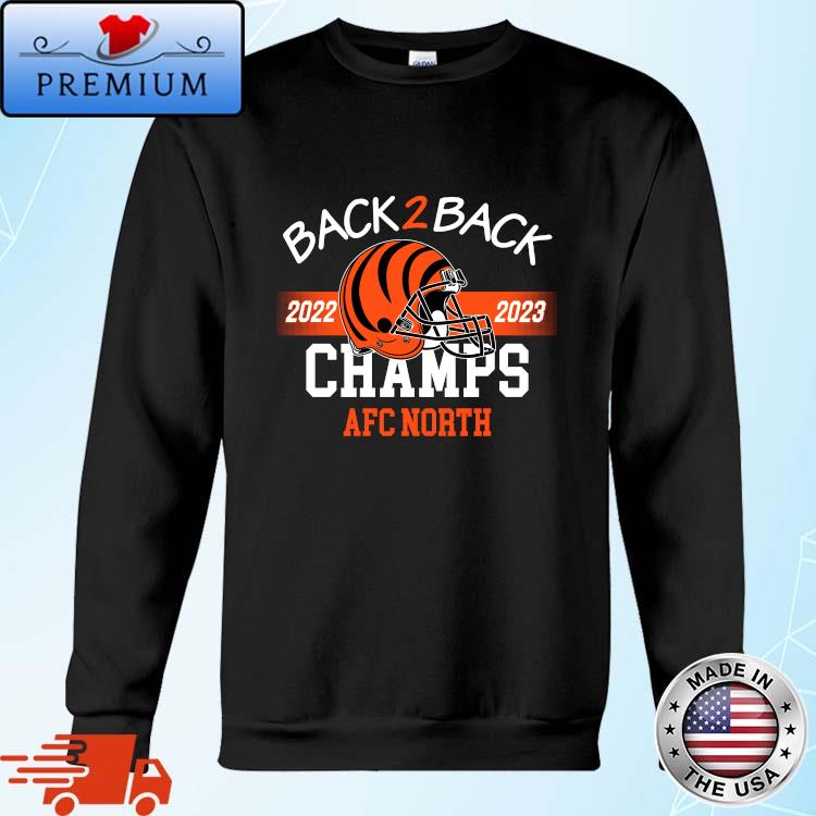 HottrendclothingFashion on X: Cincinnati Bengals Back 2 Back Champs 2022  2023 AFC North Champs Helmet Shirt    / X