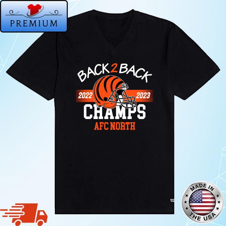 Cincinnati Bengals Back 2 Back Champs 2022 2023 AFC North Champs Helmet  Shirt,Sweater, Hoodie, And Long Sleeved, Ladies, Tank Top