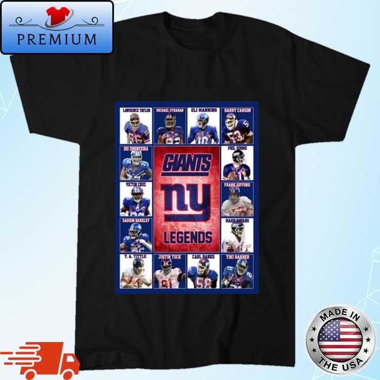 New York Giants Legends Players Signatures T Shirt in 2023